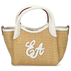 Emporio Armani Woven Straw Small Shopper Bag