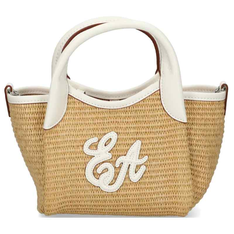 Emporio Armani Woven Straw Small Shopper Bag