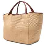 Emporio Armani Large Woven Straw Shopper With Ea Logo