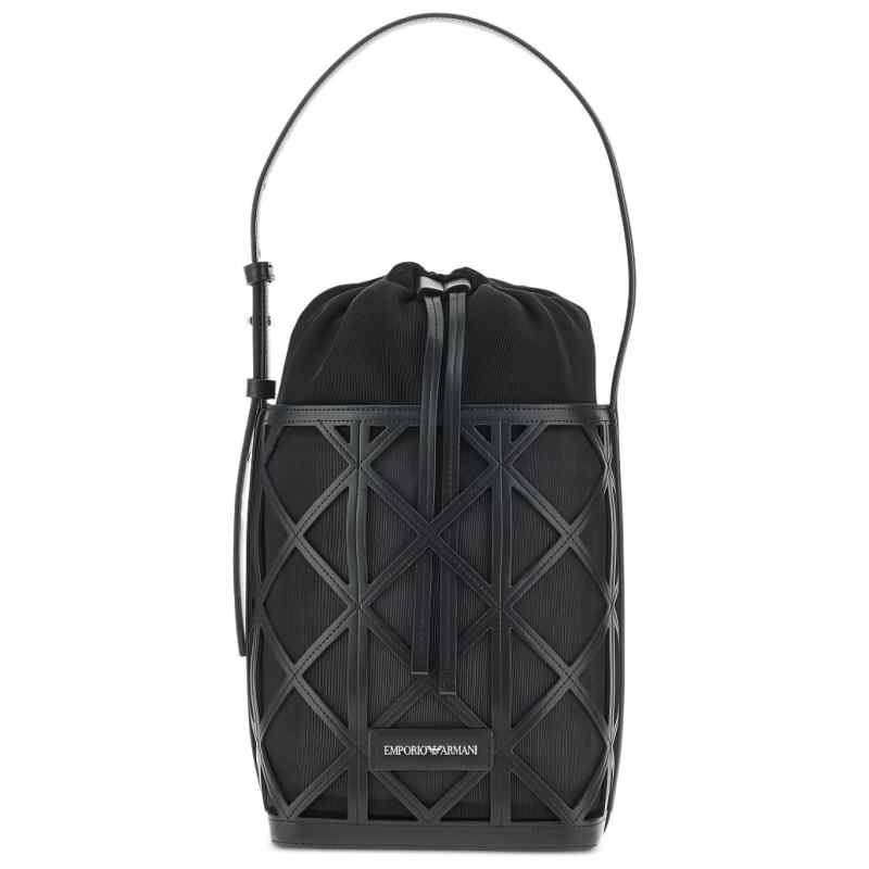 Emporio Armani Exclusive Leather And Mesh Bucket Bag