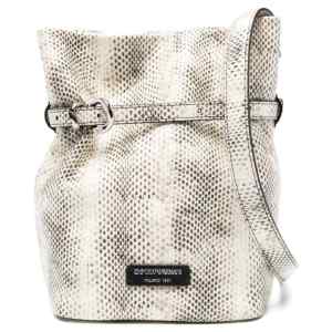 Emporio Armani Exclusive Python-Print Leather Bucket Bag