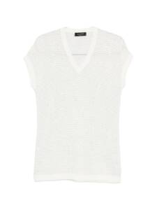 Fabiana Filippi V-neck short sleeves sequin embellishments Openwork top