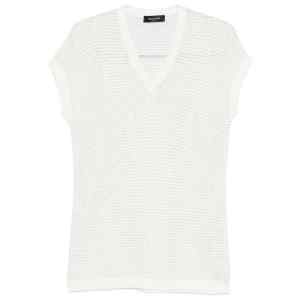 Fabiana Filippi V-neck short sleeves sequin embellishments Openwork top