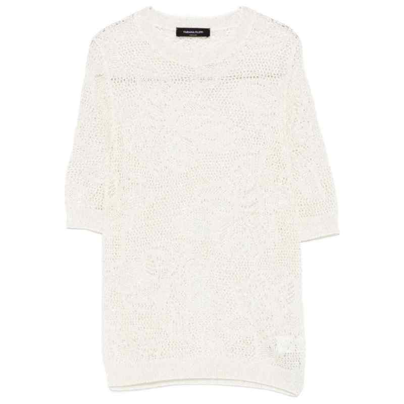 Fabiana Filippi Openwork crewneck t-shirt