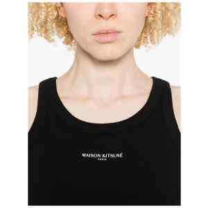 Maison Kitsuné Maison KitsunÃ© Logo cotton tank top