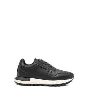 Emporio Armani Leather sneakers with thermoformed details