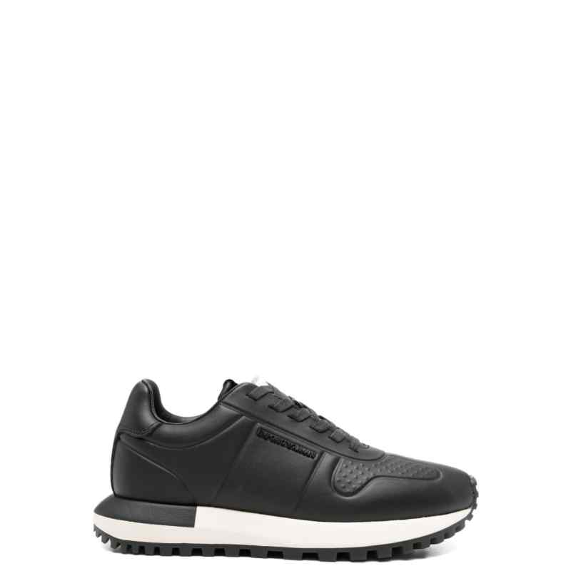 Emporio Armani Leather sneakers with thermoformed details