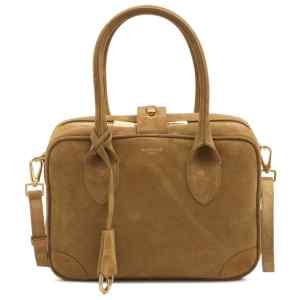 Golden Goose Vita Bag In Camel-colored Suede With Gold Details
