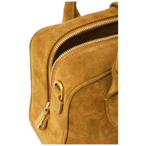 Golden Goose Vita Bag In Camel-colored Suede With Gold Details