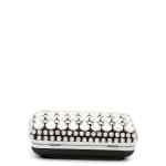 Self-portrait Black Satin Crystal Clutch Bag