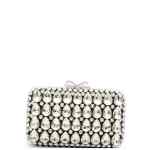 Self-portrait Black Satin Crystal Clutch Bag