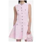 Self-Portrait A-line skirt button embellishment textured Mini dress