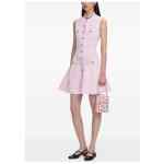 Self-Portrait A-line skirt button embellishment textured Mini dress