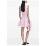 Self-Portrait A-line skirt button embellishment textured Mini dress