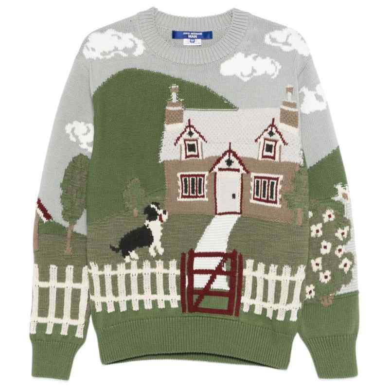 Junya Watanabe Printed cotton crewneck sweater