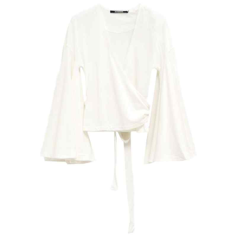 Jacquemus V-neck long sleeves La Cache Coeur Ventadou top