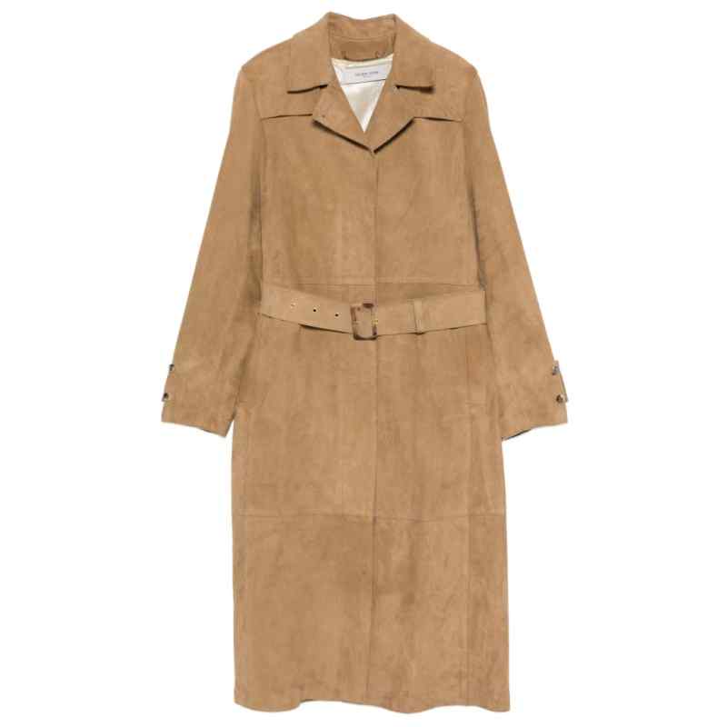 Golden Goose Suede leather trench coat