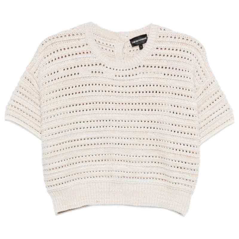 Emporio Armani Cotton open-knit cardigan