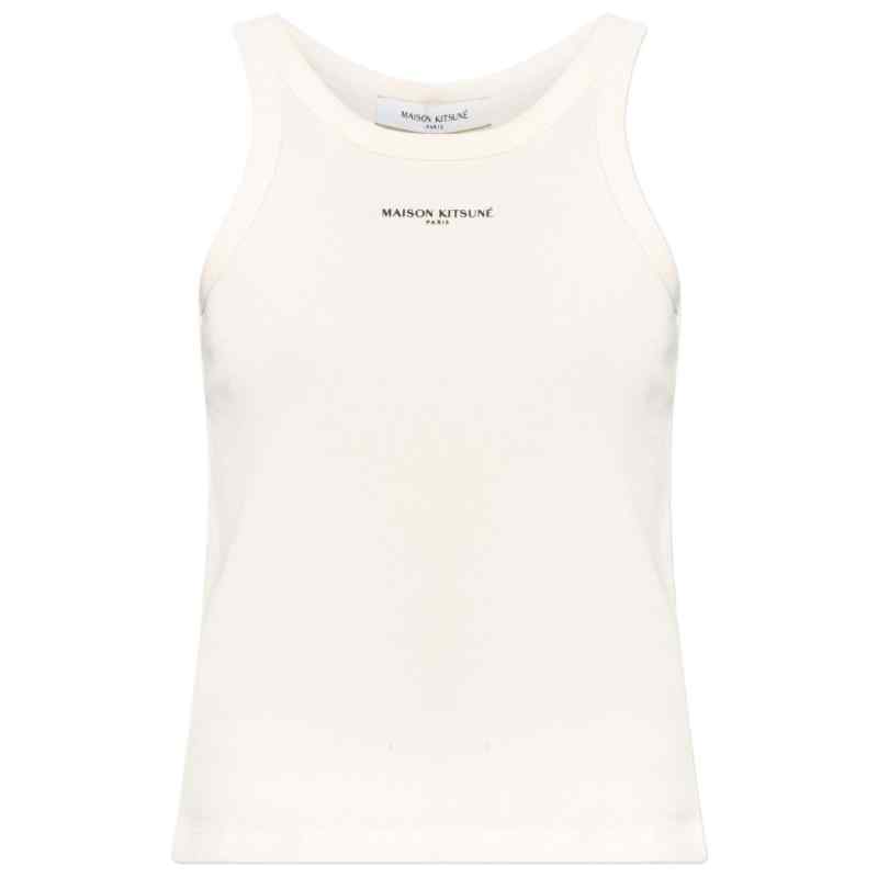 Maison Kitsuné Maison KitsunÃ© Logo cotton tank top
