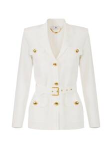Elisabetta Franchi Belted single-breasted jacket