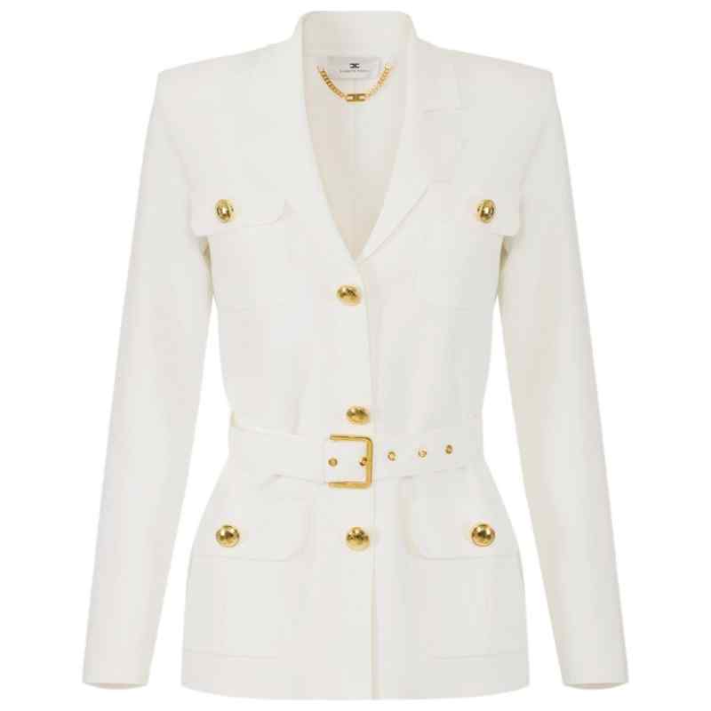 Elisabetta Franchi Belted single-breasted jacket