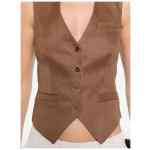 Elisabetta Franchi V-neck button fastening pockets Linen blend vest