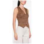 Elisabetta Franchi V-neck button fastening pockets Linen blend vest