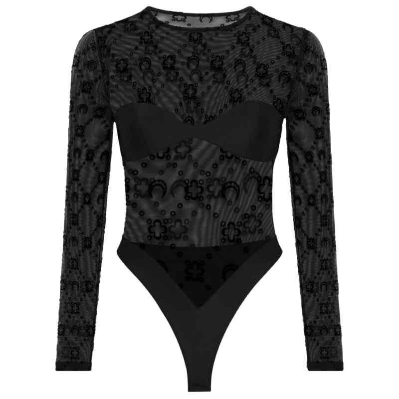 Marine Serre Moonogram pattern Moonogram bodysuit