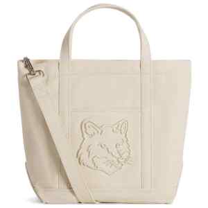 Maison Kitsuné Maison KitsunÃ© Fox Head small canvas tote