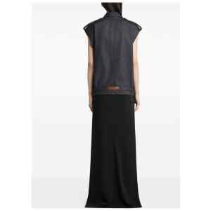 Courreges Denim sleeveless bomber jacket