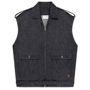 Courreges Denim sleeveless bomber jacket