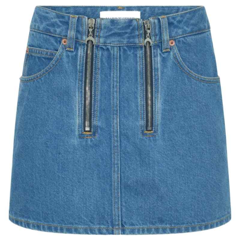 Marine Serre Denim mini skirt