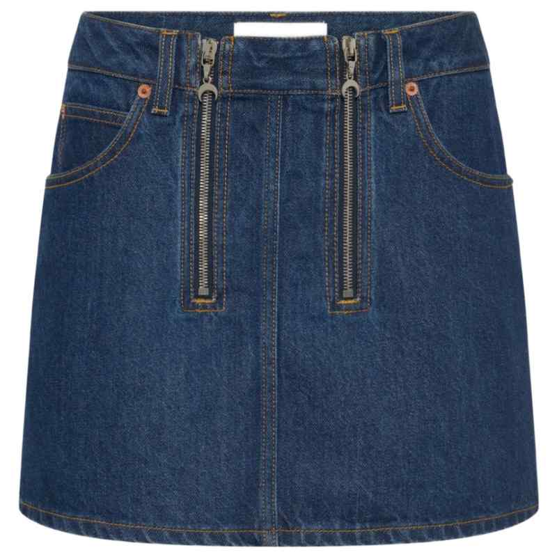 Marine Serre Denim mini skirt