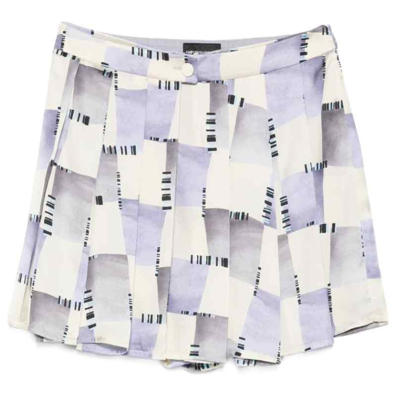 Emporio Armani Abstract Print Pleated Shorts