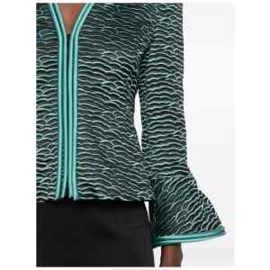 Emporio Armani Wave Pattern Zip-Front Jacket