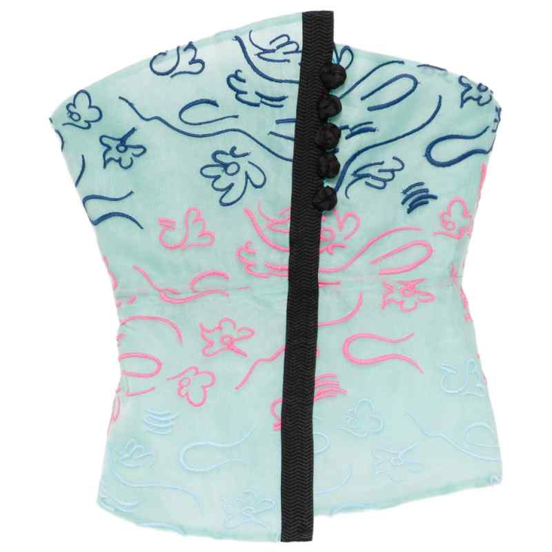 Emporio Armani Floral Embroidery Strapless Top