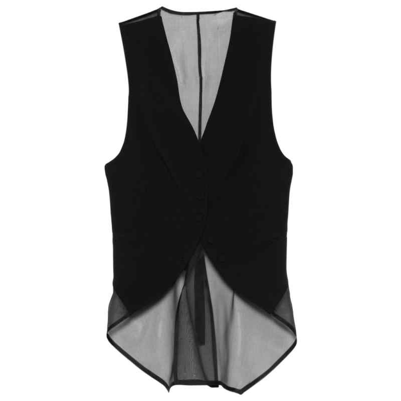 Emporio Armani V-neck sleeveless rear strap detail pointed hem
