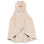 Emporio Armani Goat Leather Suede Sleeveless Top