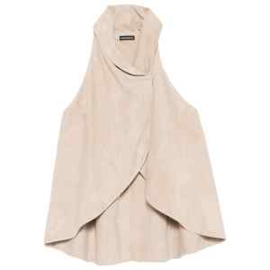 Emporio Armani Goat Leather Suede Sleeveless Top