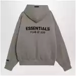 Fear of God Essentials Taupe cotton fleece hoodie