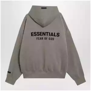Fear of God Essentials Taupe cotton fleece hoodie