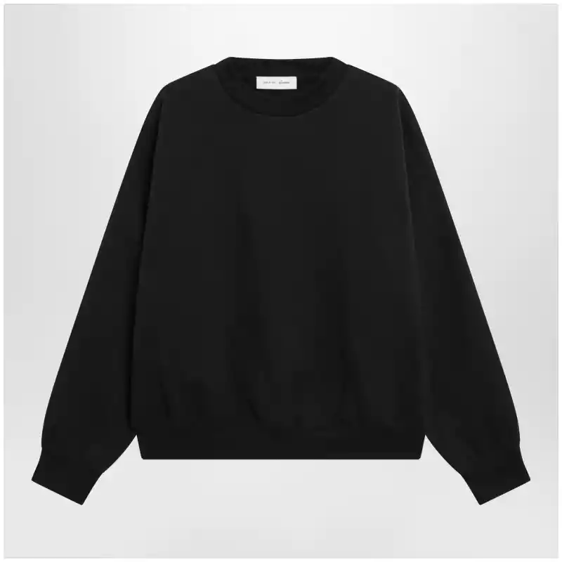 192AS262081F_S_FEARE-VB.x Fear of God Essentials Black cotton fleece crewneck sweatshirt
