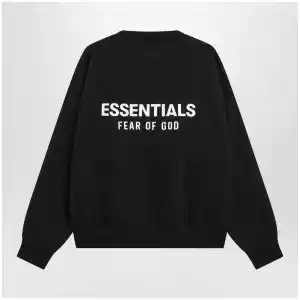 Fear of God Essentials Black cotton fleece crewneck sweatshirt