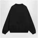 Fear of God Essentials Black cotton fleece sweatshirt with logo embroidery