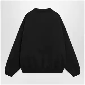Fear of God Essentials Black cotton fleece sweatshirt with logo embroidery