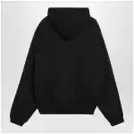 Fear of God Essentials Black cotton fleece hoodie with logo embroidery
