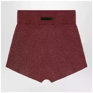 Fear of God Essentials Burgundy Honeycomb Shorts