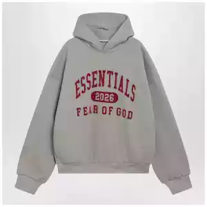 Fear of God Essentials Smoke-grey sweatshirt with logo print