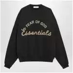 Fear of God Essentials Training 90s black cotton fleece sweatshirt