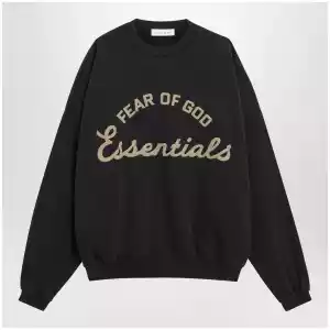 Fear of God Essentials Training 90s black cotton fleece sweatshirt